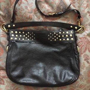 Coach Black Leather Studded Handbag